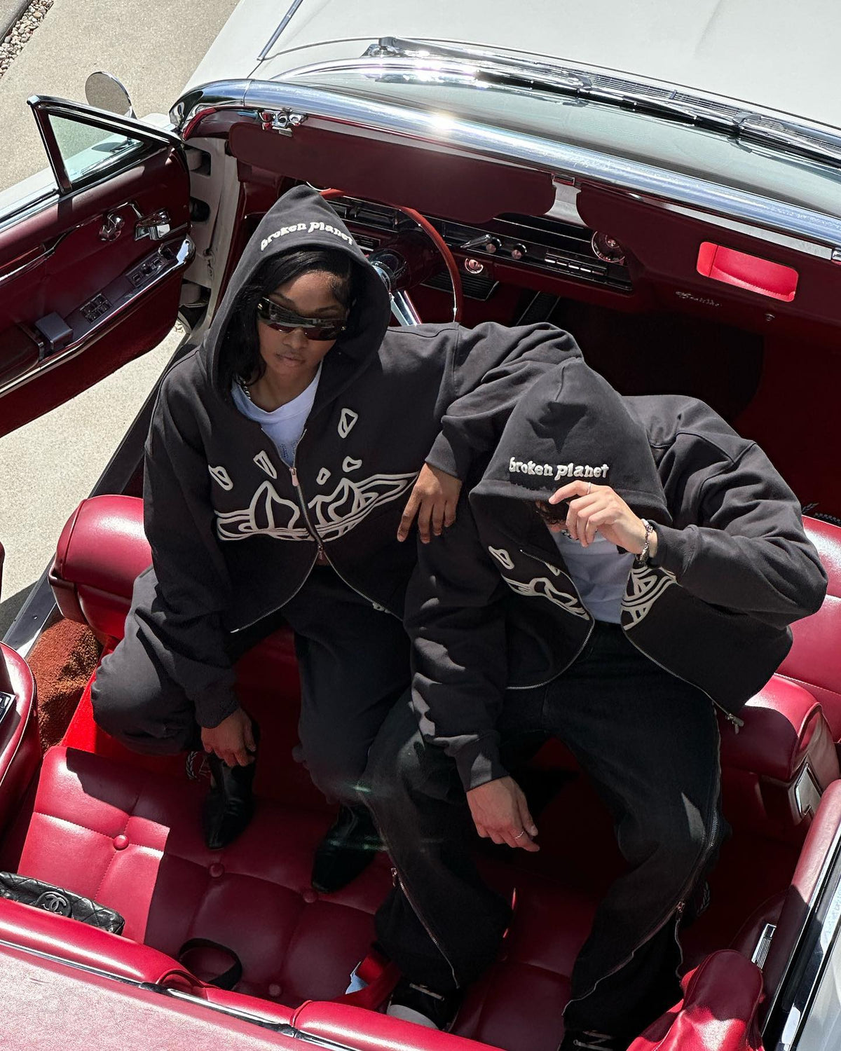 Broken P Double Zip Up Hoodie