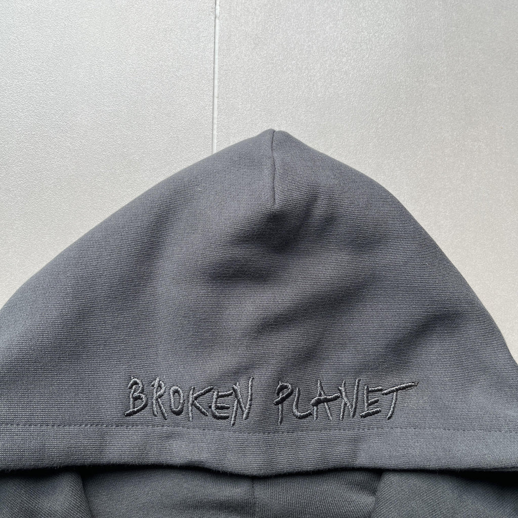 Broken P Planet Zip Up Hoodie Grey
