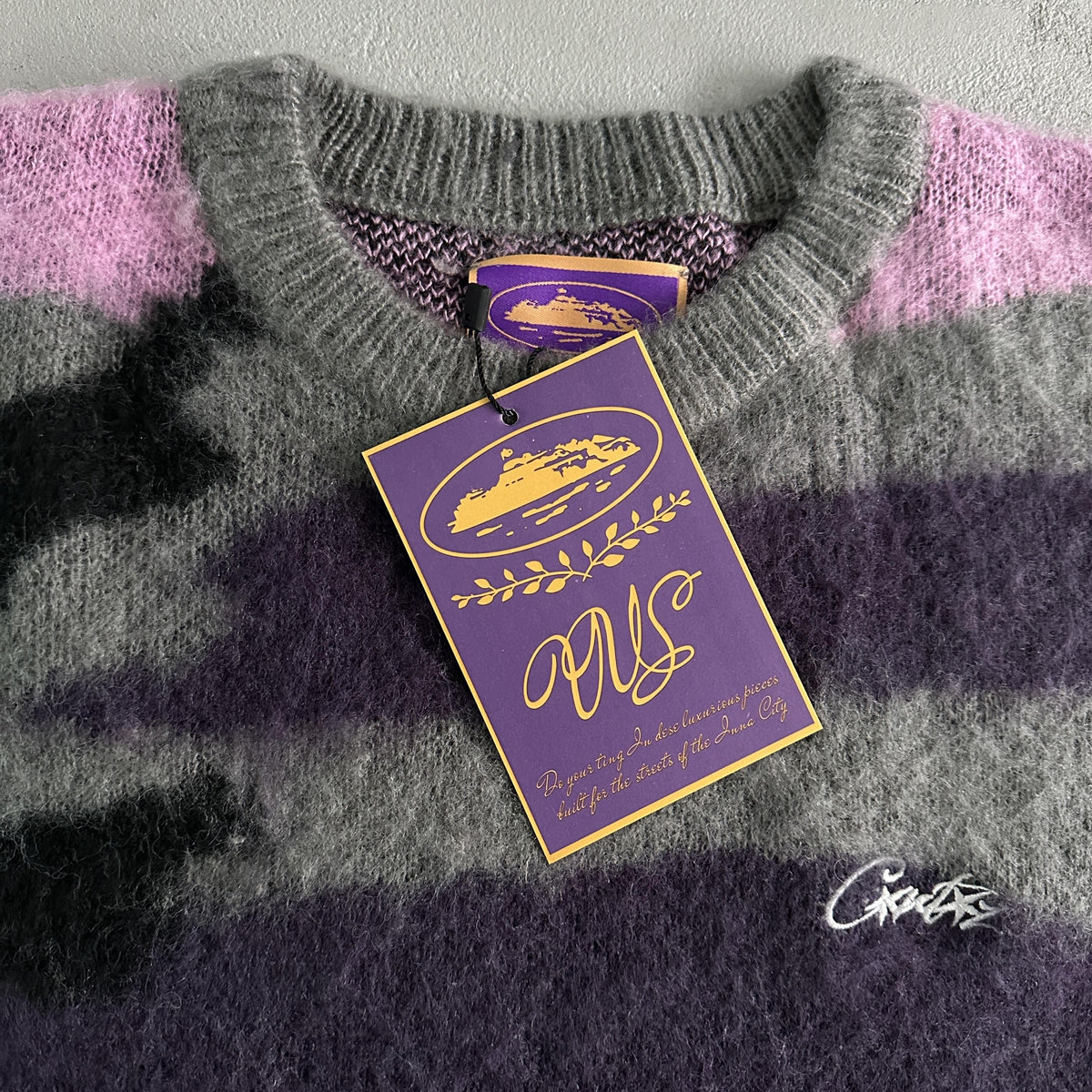 Corteiz Sweater Mohair Purple-camo