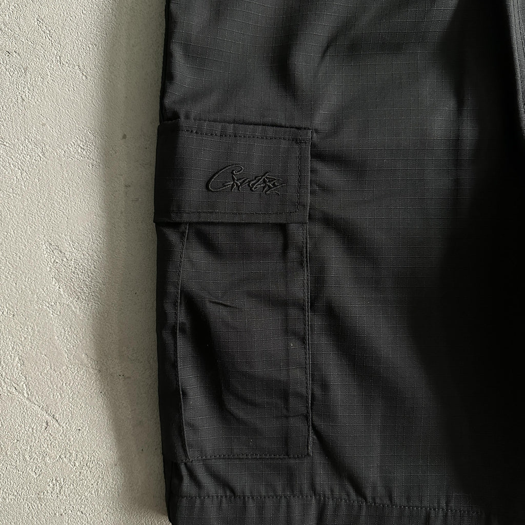 Corteiz Black Cargo Shorts