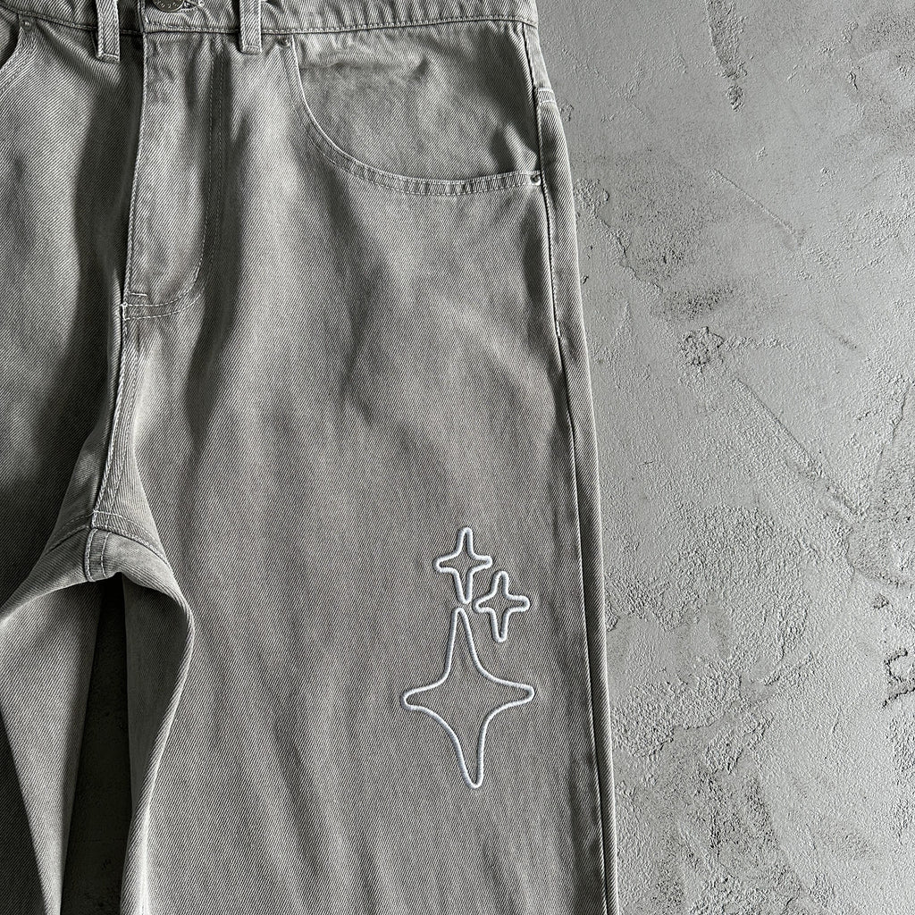 Broken P White Star Pants
