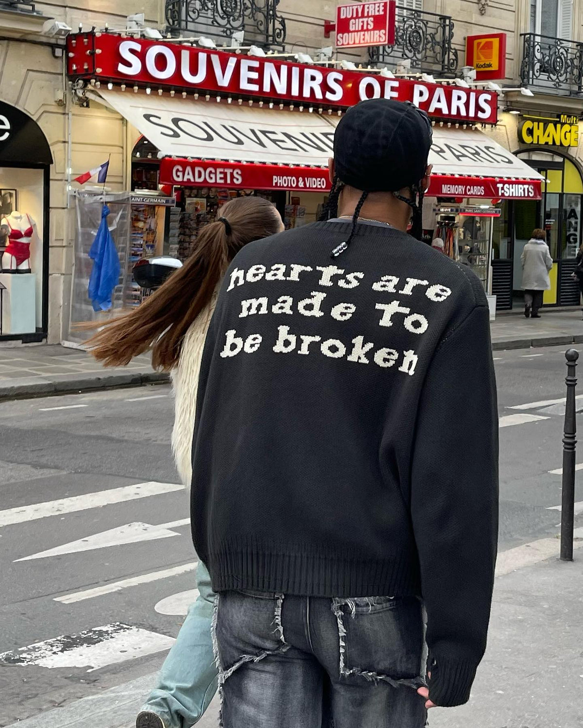Broken P Skull Heart Sweater