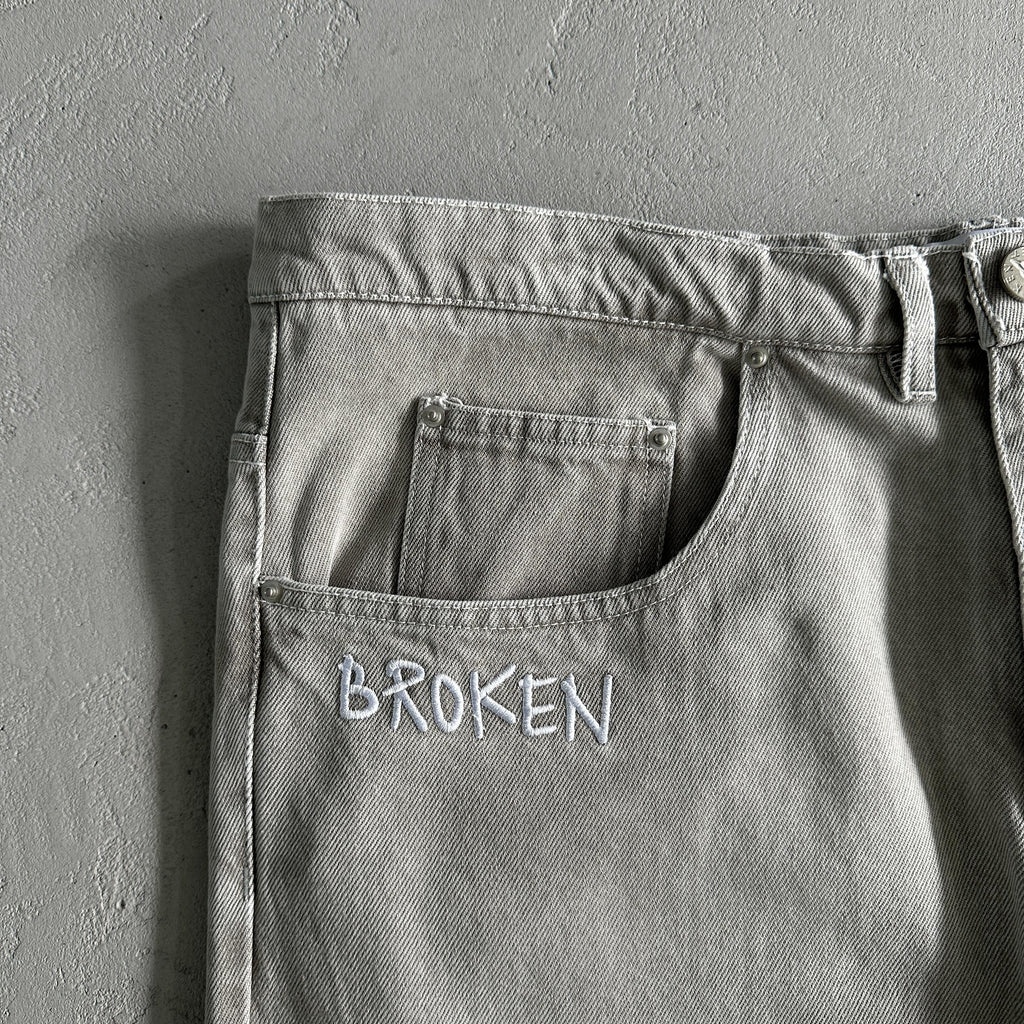 Broken P White Star Pants