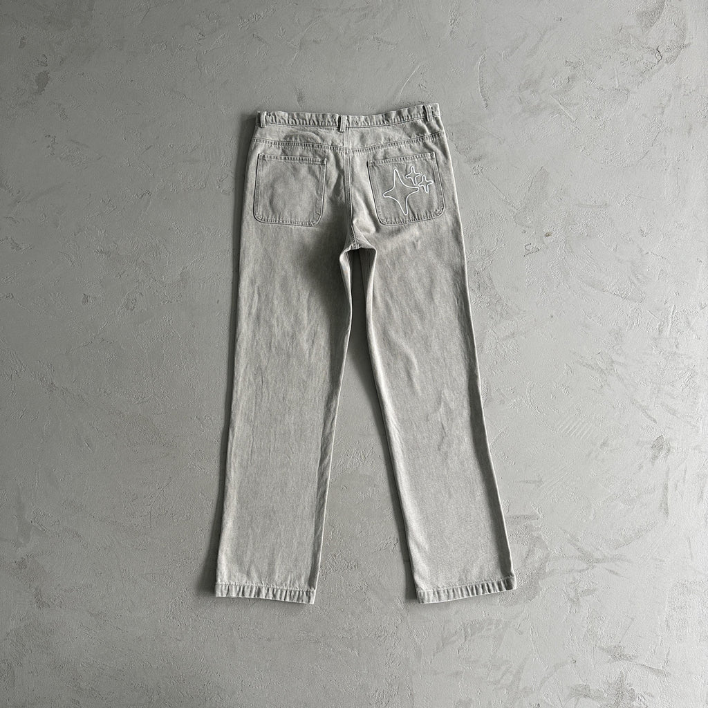 Broken P White Star Pants