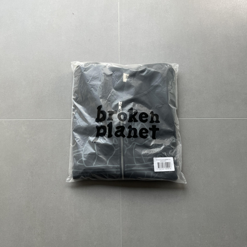 Broken P Planet Zip Up Hoodie Grey